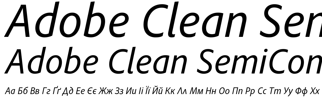 Adobe Clean SemiCondensed Italic